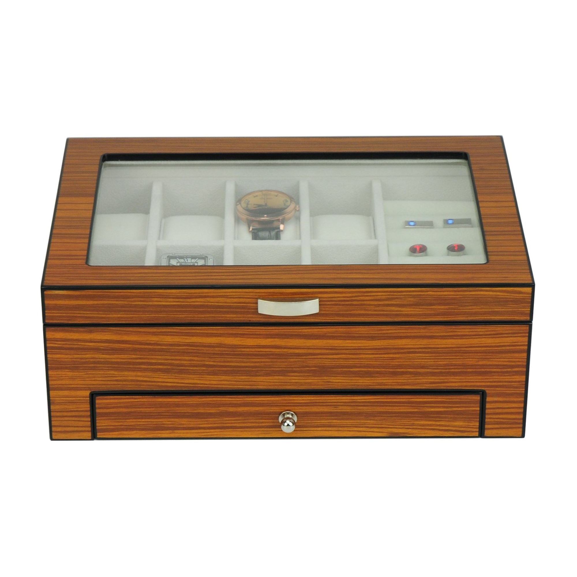 Wooden Jewelry Box with a Drawer Storage Boxes Clinks 