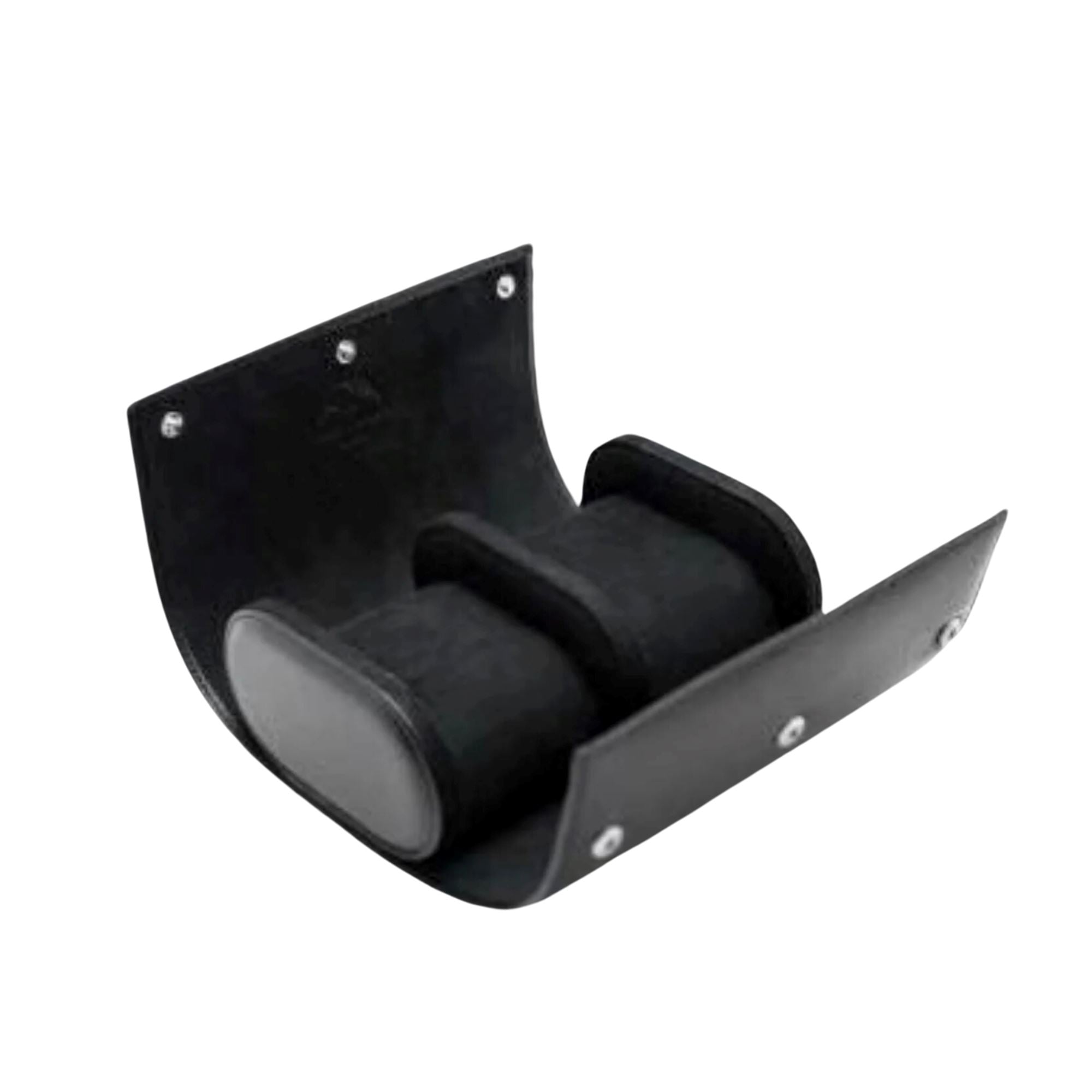 Watch Roll Case for 2 in Black Vegan Leather Watch Boxes Clinks 