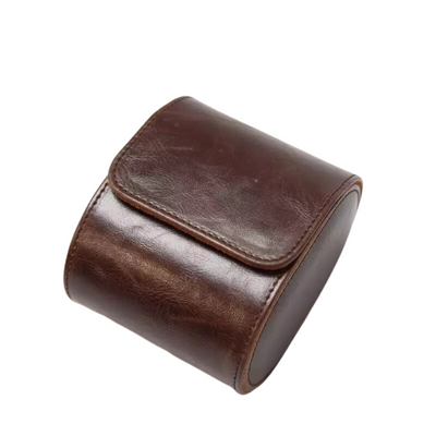 Watch Roll Case for 1 in Brown Vegan Leather