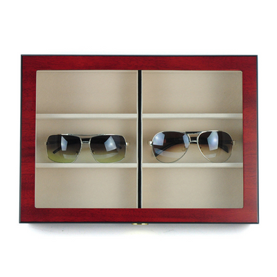 6 Pairs Cherry Wooden Sunglass Box