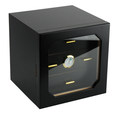 50-100 CT Black Cigar Humidor Wooden Cabinet for Cigars