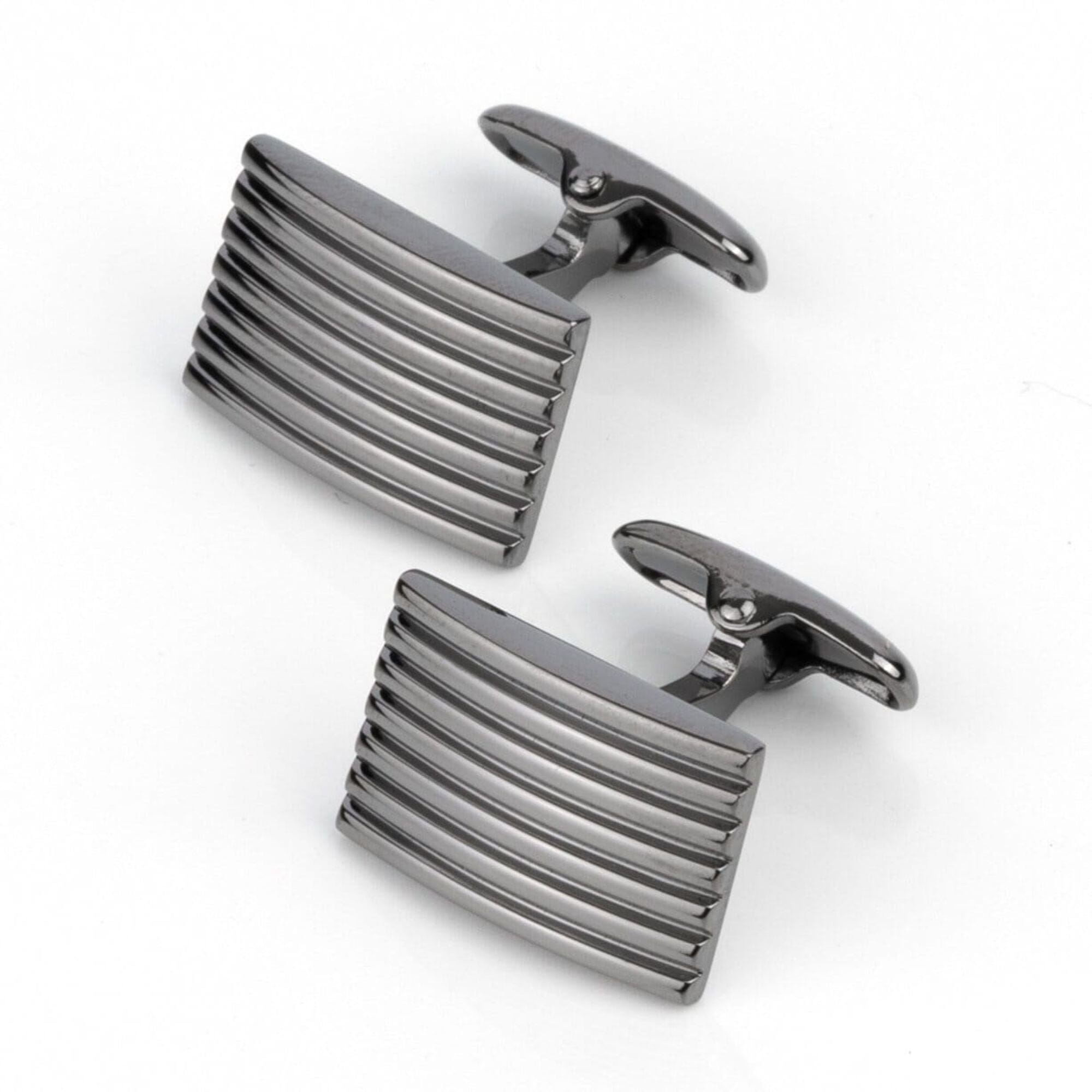 Gunmetal Lines Cufflinks Classic & Modern Cufflinks Clinks Australia 
