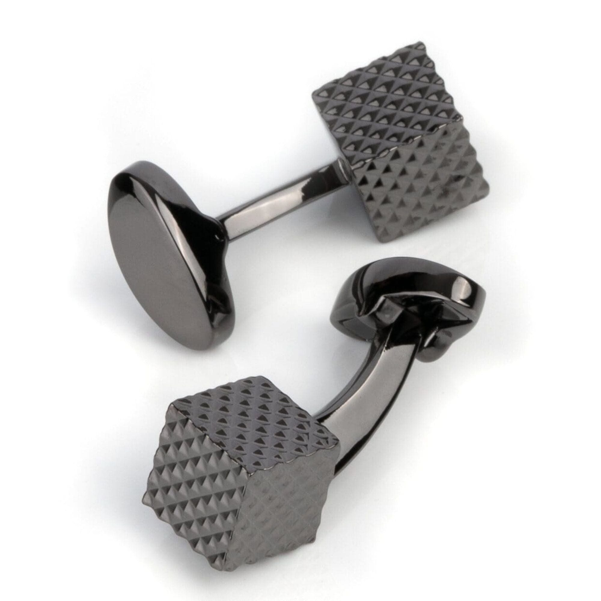 Gunmetal Diamond Textured Cube Cufflinks Classic & Modern Cufflinks Clinks Australia 