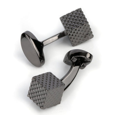 Gunmetal Diamond Textured Cube Cufflinks