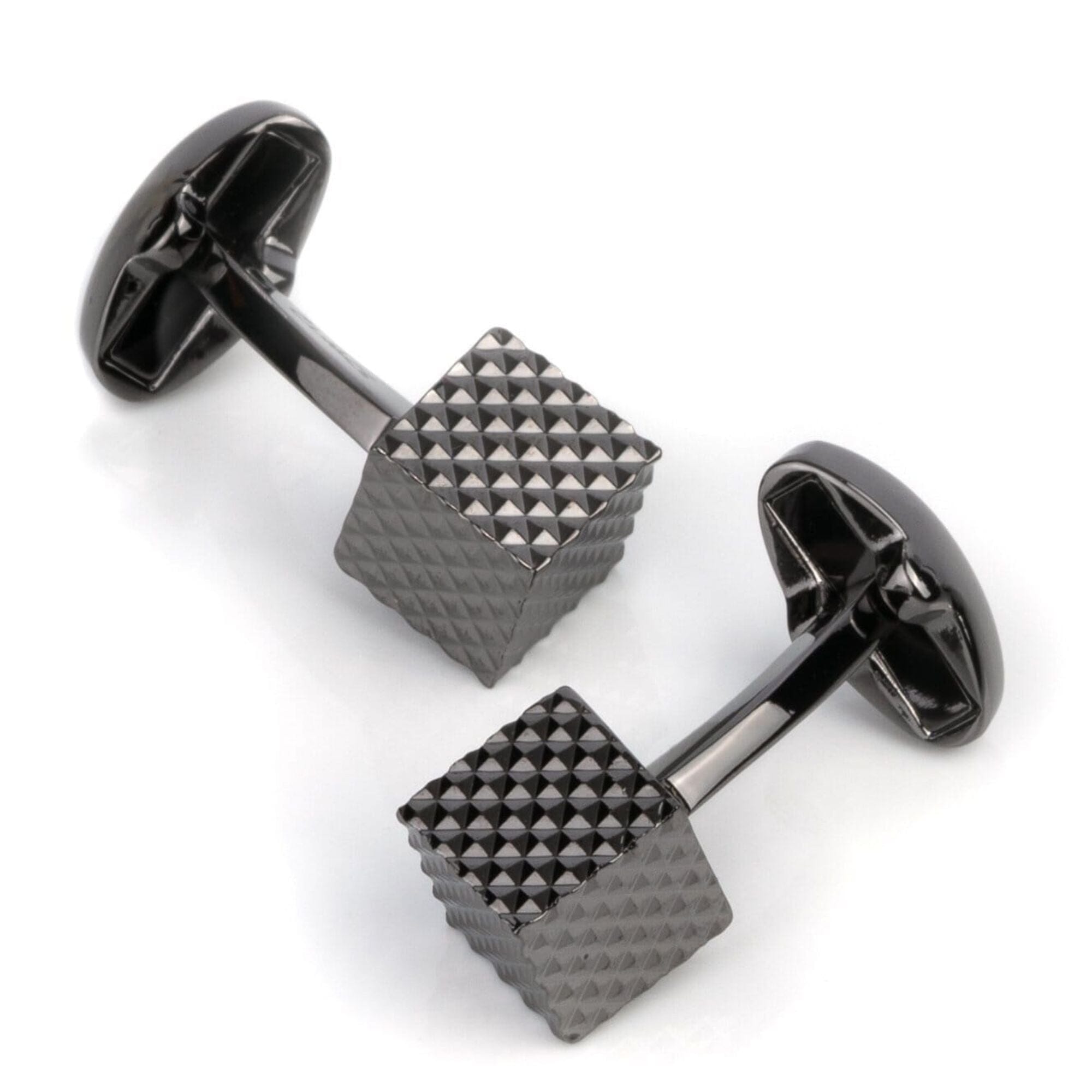 Gunmetal Diamond Textured Cube Cufflinks Classic & Modern Cufflinks Clinks Australia 