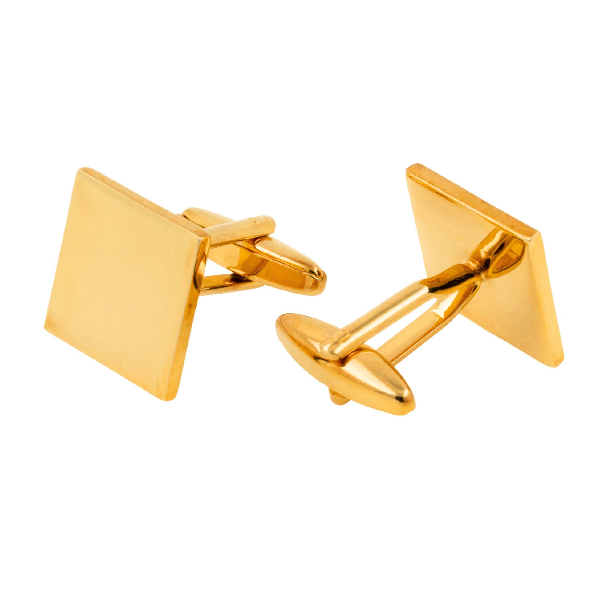 Square Gold Coloured Cufflinks Classic & Modern Cufflinks Clinks Australia 
