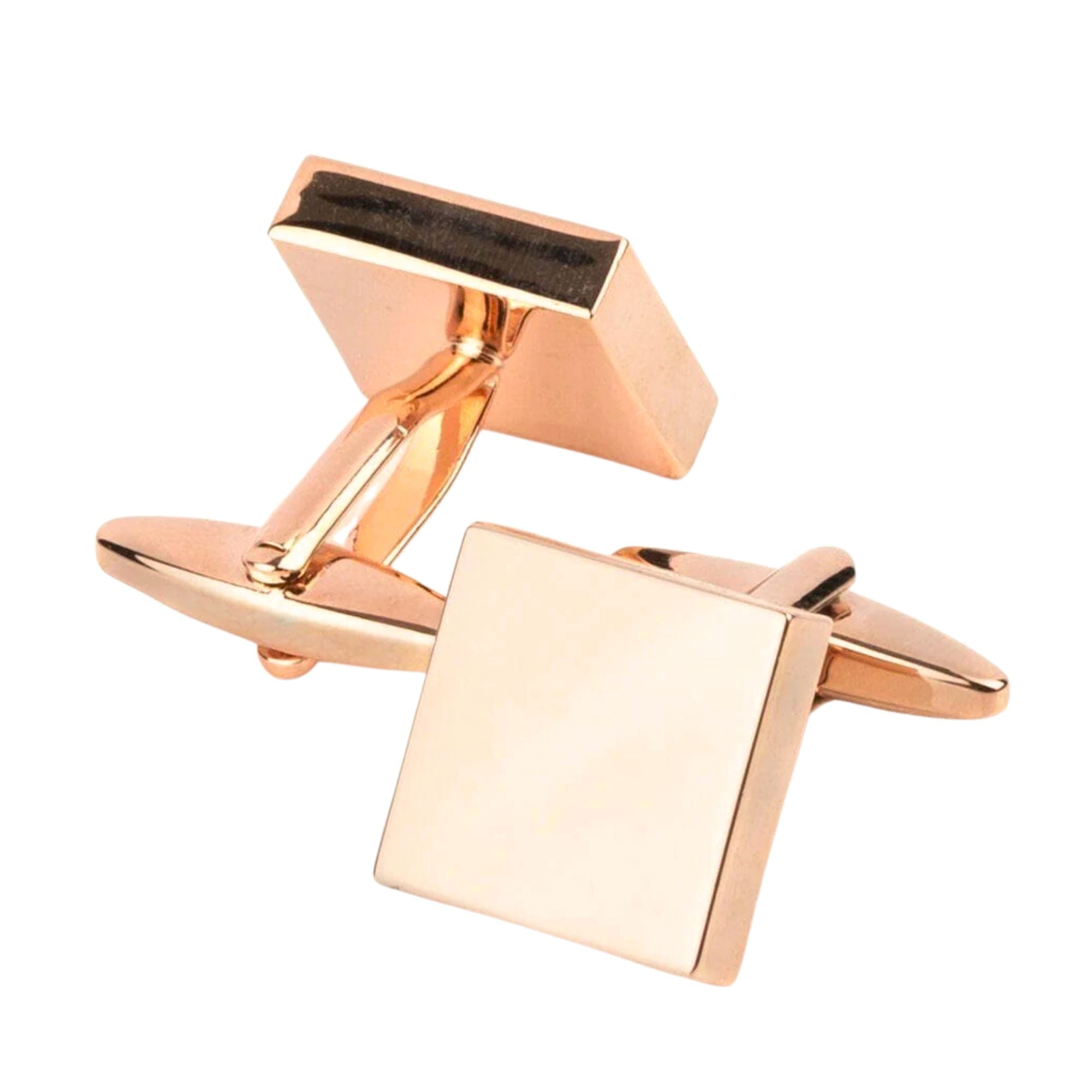 Rose Gold Square Engravable Cufflinks Classic & Modern Cufflinks Clinks Australia 