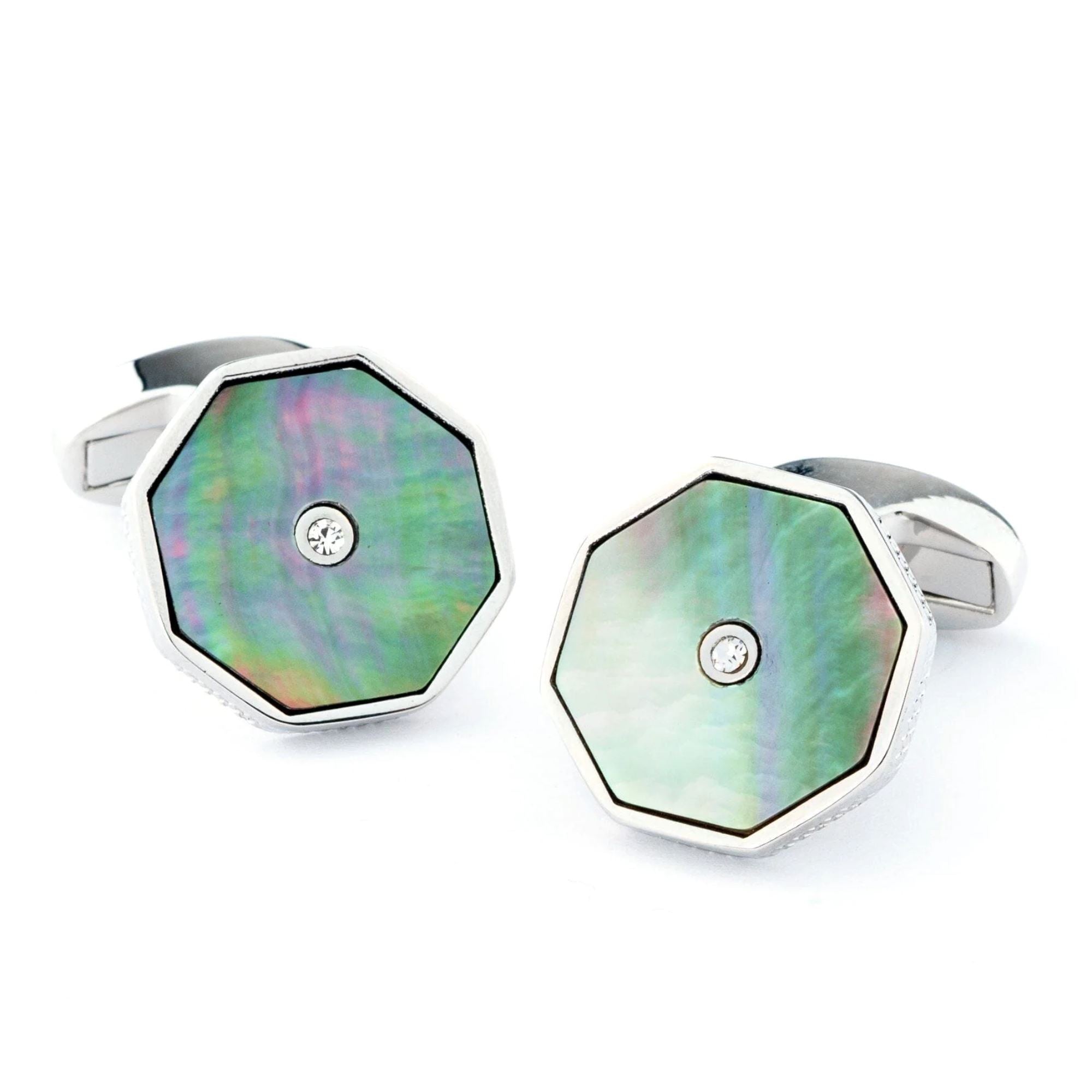 Pastel Octagon Cufflinks with Crystal Classic & Modern Cufflinks Clinks Australia Default 