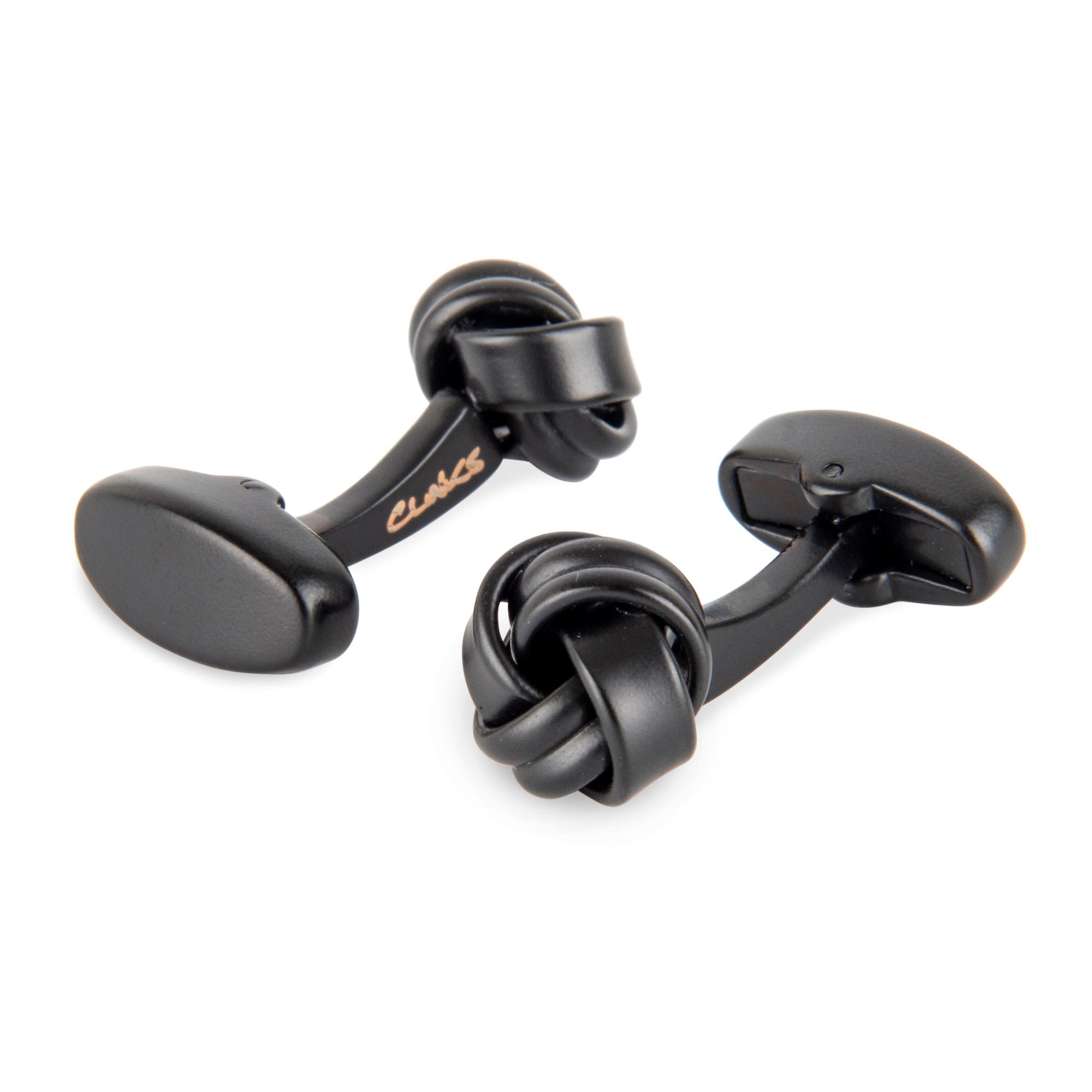 Matte Black Knot Cufflinks Classic & Modern Cufflinks Clinks Australia 