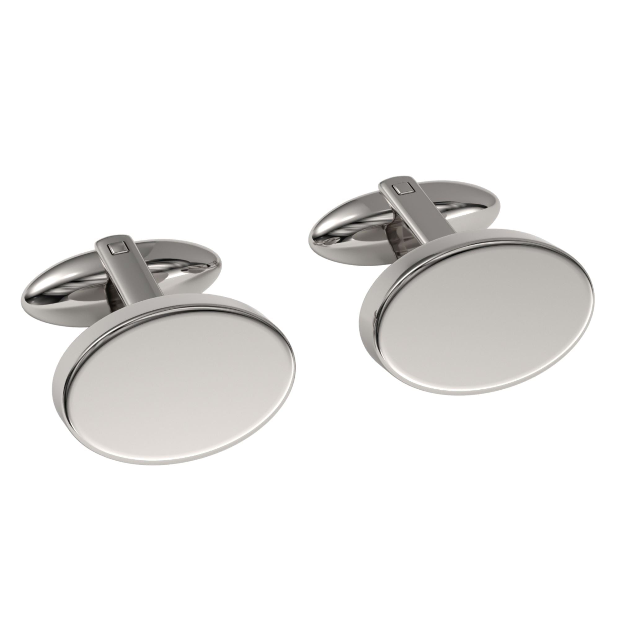 Oval Engravable Cufflinks Engraving Cufflinks Clinks Shiny Silver 