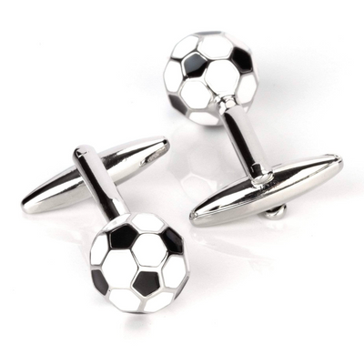 3D Black and White Soccer Ball Football Cufflinks