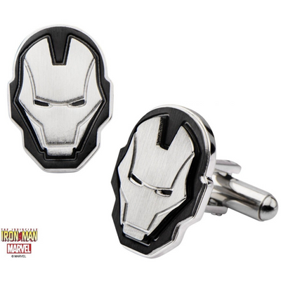 Iron Man Helmet Cufflinks in Black and Silver