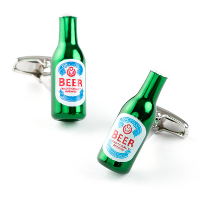 Italian Style Green Beer Bottle Cufflinks
