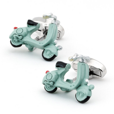 Light Blue 3D Vespa Scooter Cufflinks