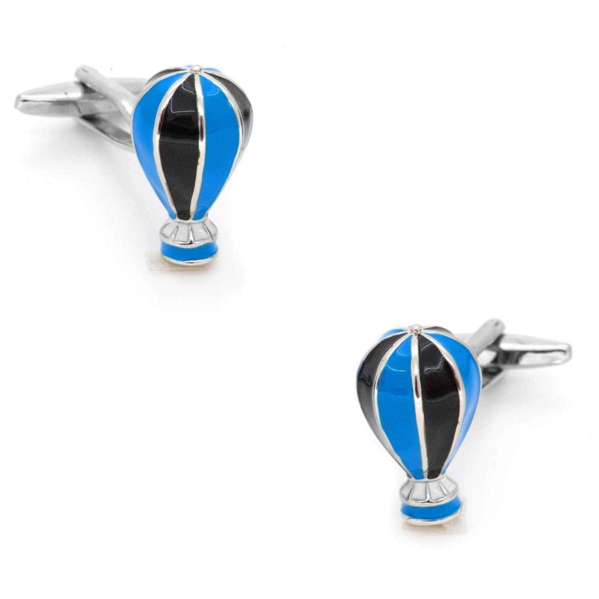 Hot Air Balloon Cufflinks Blue and Black