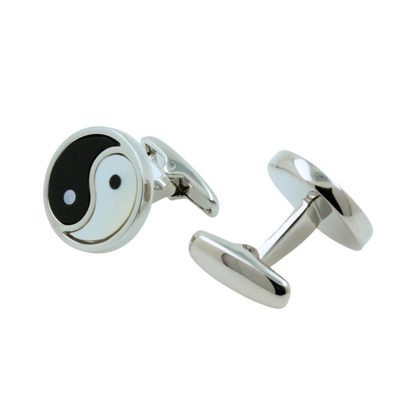 Yin Yang Onyx Mother of Pearl Cufflinks