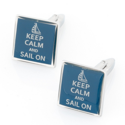 Keep Calm and Sail On Cufflinks