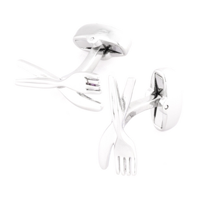 Knife and Fork Cufflinks Silver