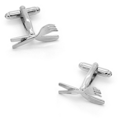 Knife and Fork Cufflinks Silver