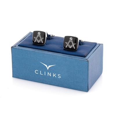 Freemason Masonic Black/Silver Cufflinks