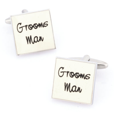 Groomsman White Wedding Cufflinks