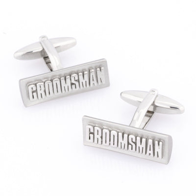 Groomsman Raised Lettering Wedding Cufflinks