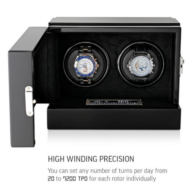 Sydney Watch Winder Box for 2 Watches in Black