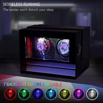 Sydney Watch Winder Box for 2 Watches in Black