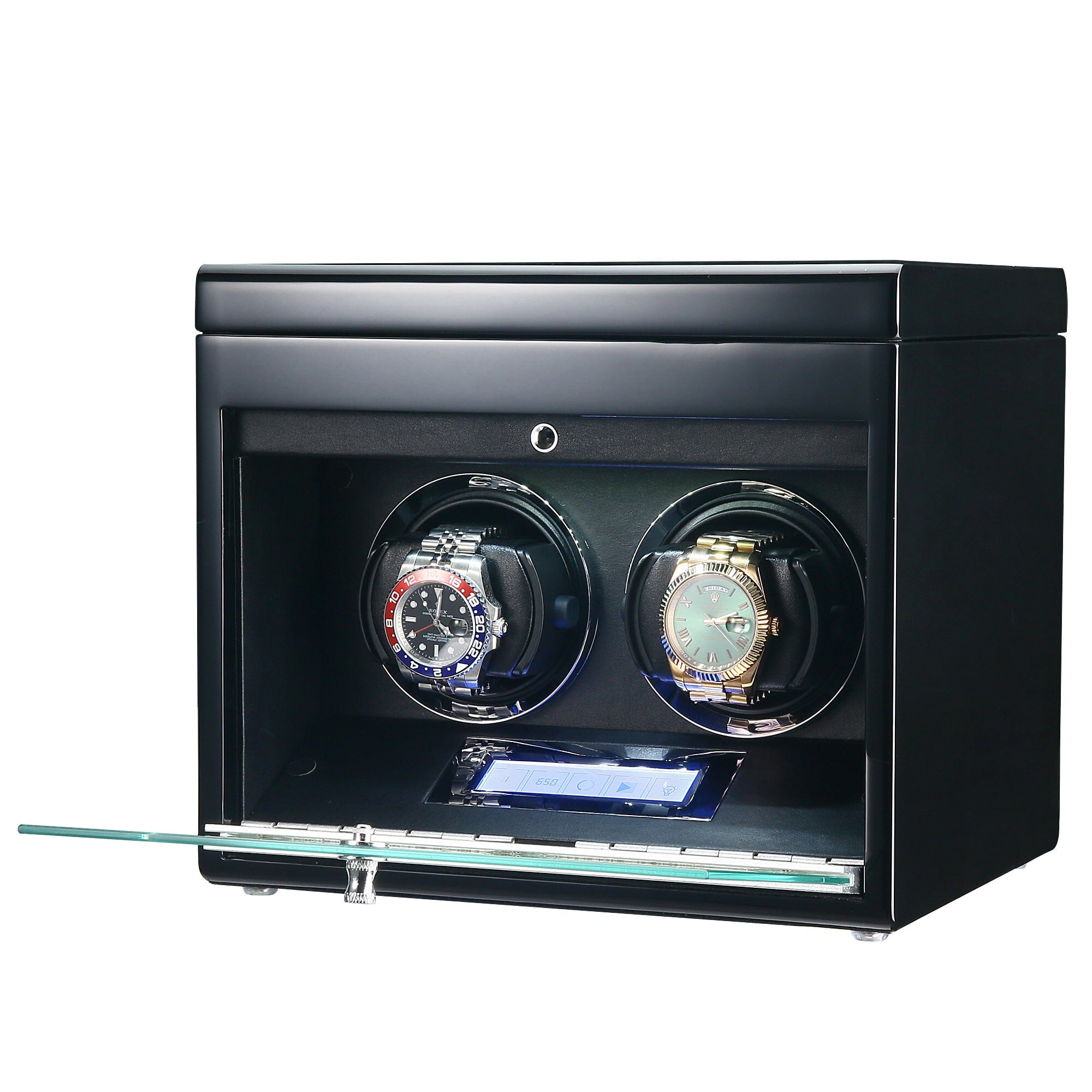 Vancouver Watch Winder for 2 Black Watch Winder Boxes Clinks 