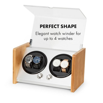 BLAQ Watch Winder Box 4 Watches in Aluminum & Bamboo