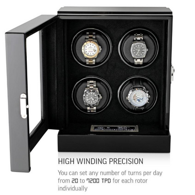 Sydney Watch Winder Box for 4 Watches in Black