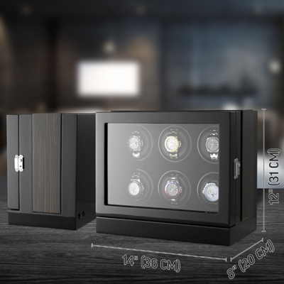 Sydney Watch Winder Box for 6 Watches in Black