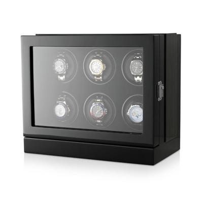 Sydney Watch Winder Box for 6 Watches in Black