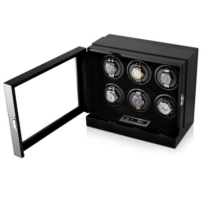 Sydney Watch Winder Box for 6 Watches in Black