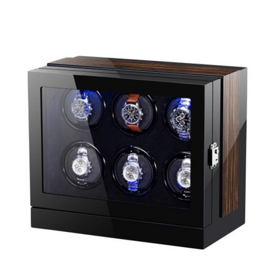 Sydney Watch Winder Box for 6 Watches in Black