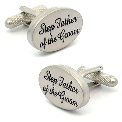 Step Father of the Groom Script Wedding Cufflinks