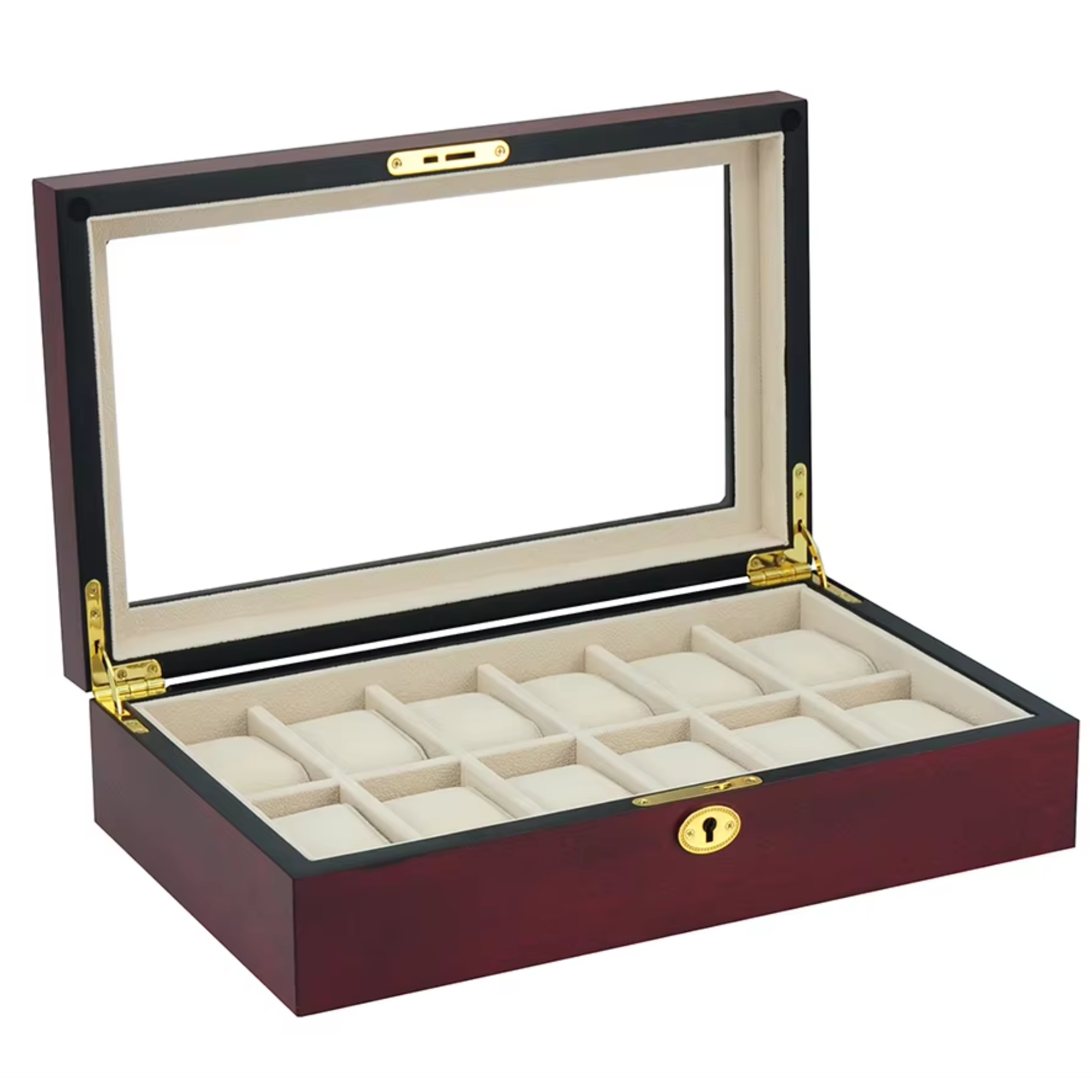 Cherry Wooden Watch Box for 12 Watches