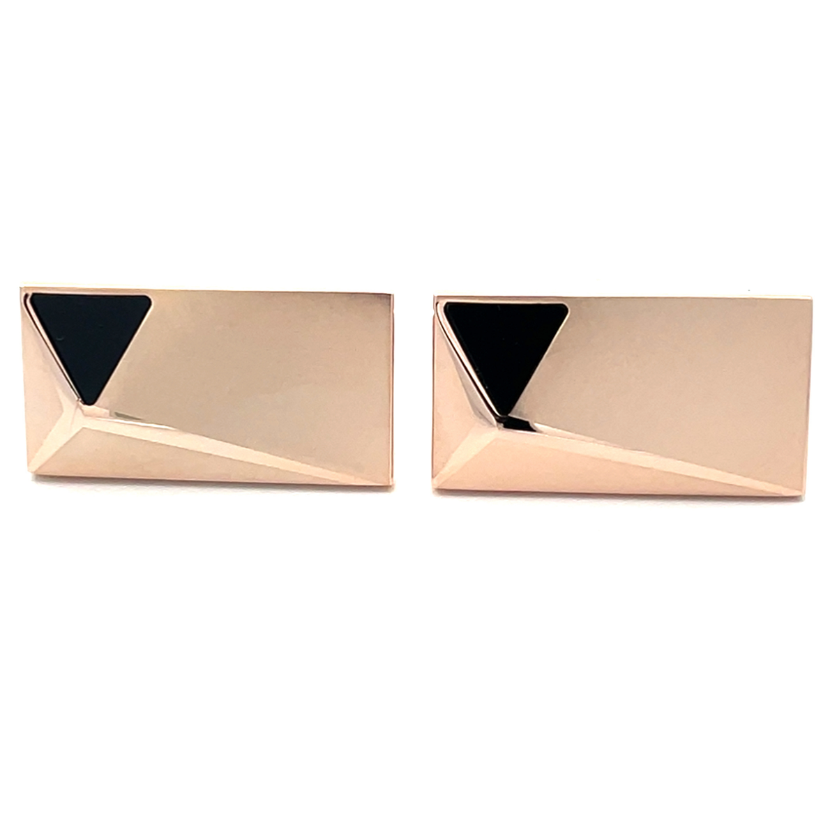 Rose Gold Peak with Onyx Cufflinks