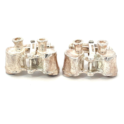 Solid Silver Binoculars Cufflinks