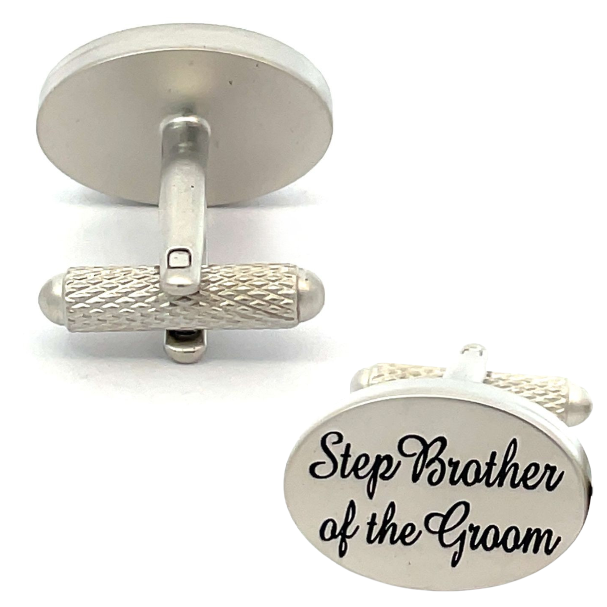 Step Brother of the Groom Script Wedding Cufflinks