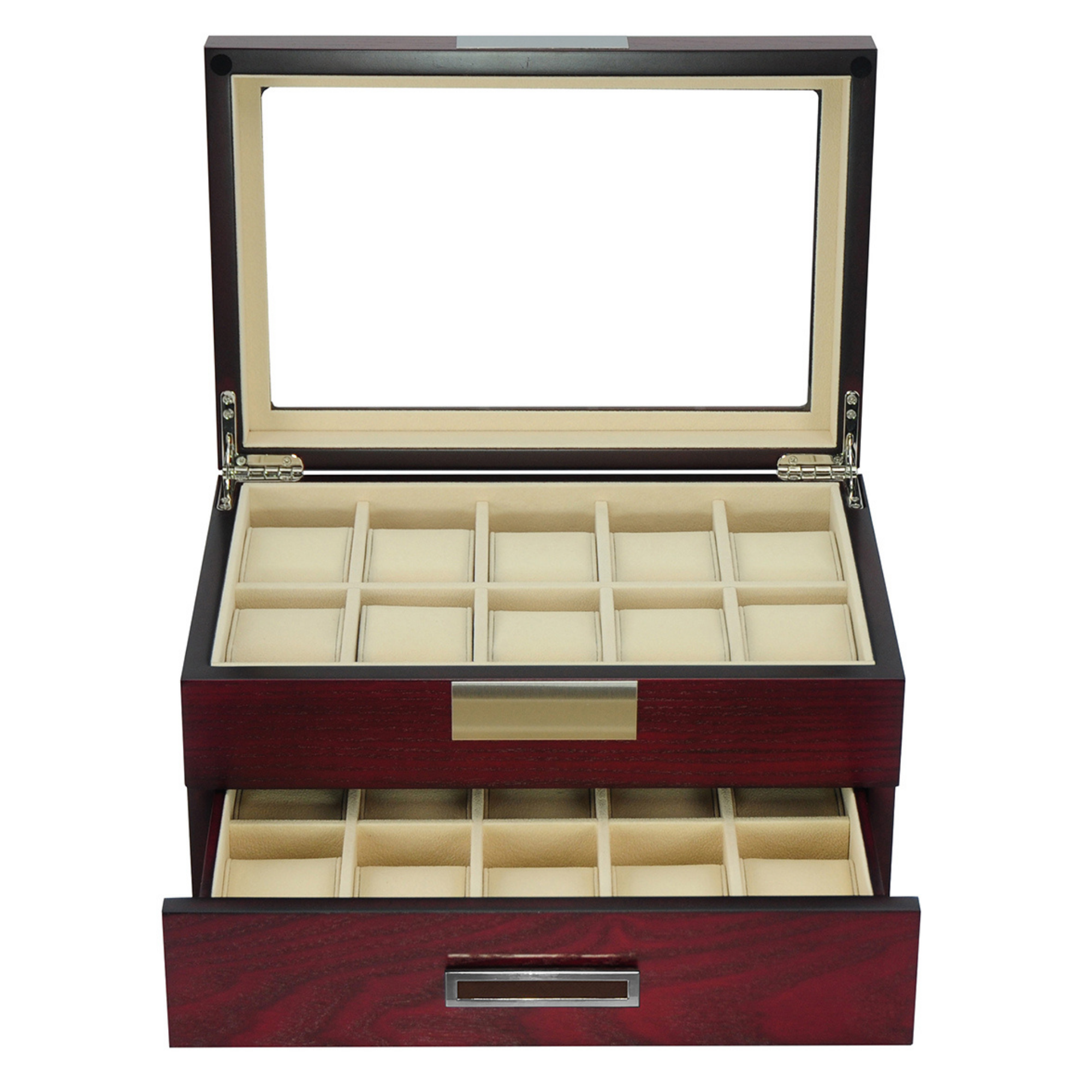 Cherry Wooden Watch Box for 20 Watches
