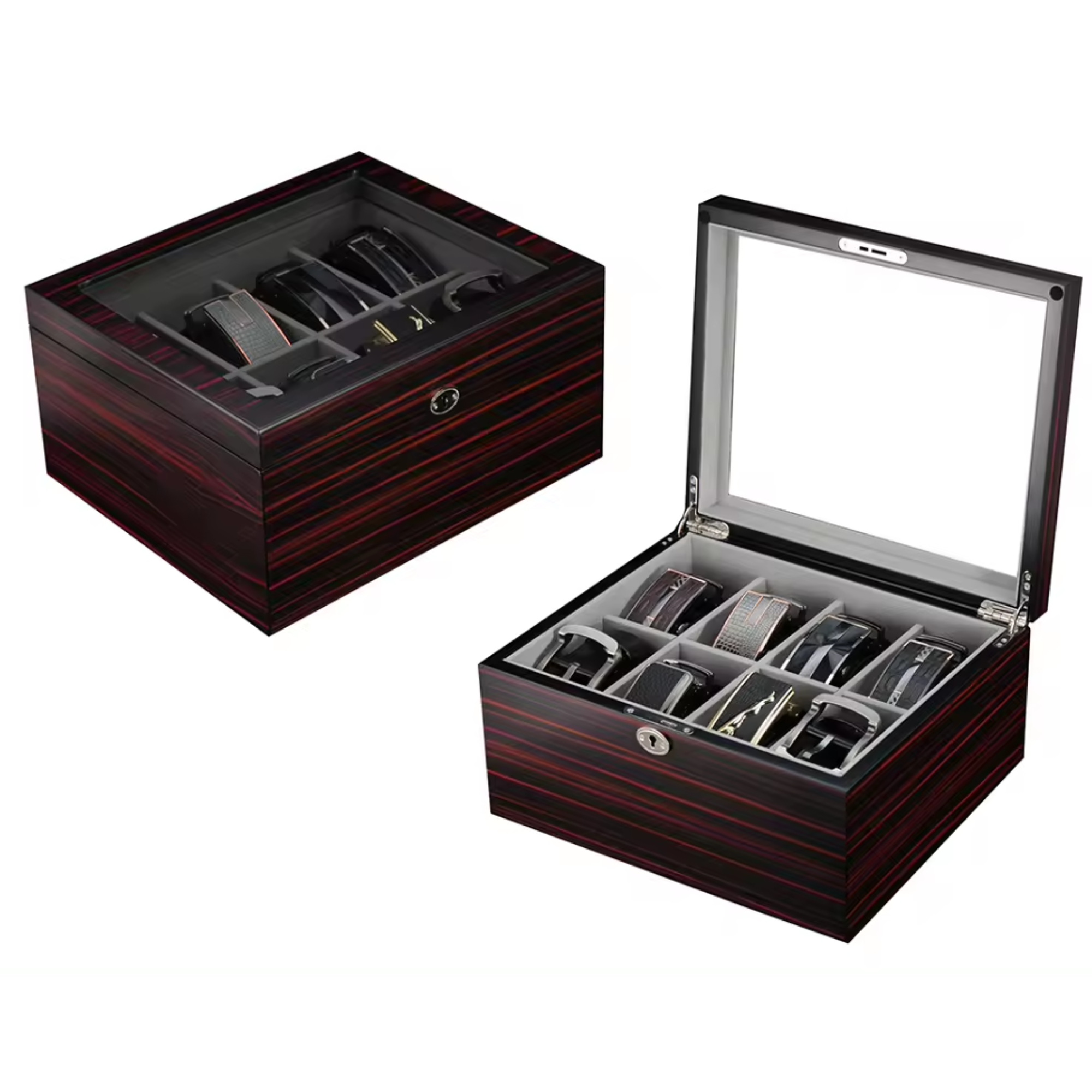 Seconds - 8 Slots Ebony Wooden Belt Box