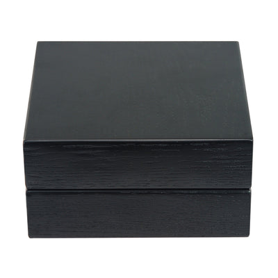 Oak Black Wooden Foldable Cigar Ashtray with Cigar Cutter