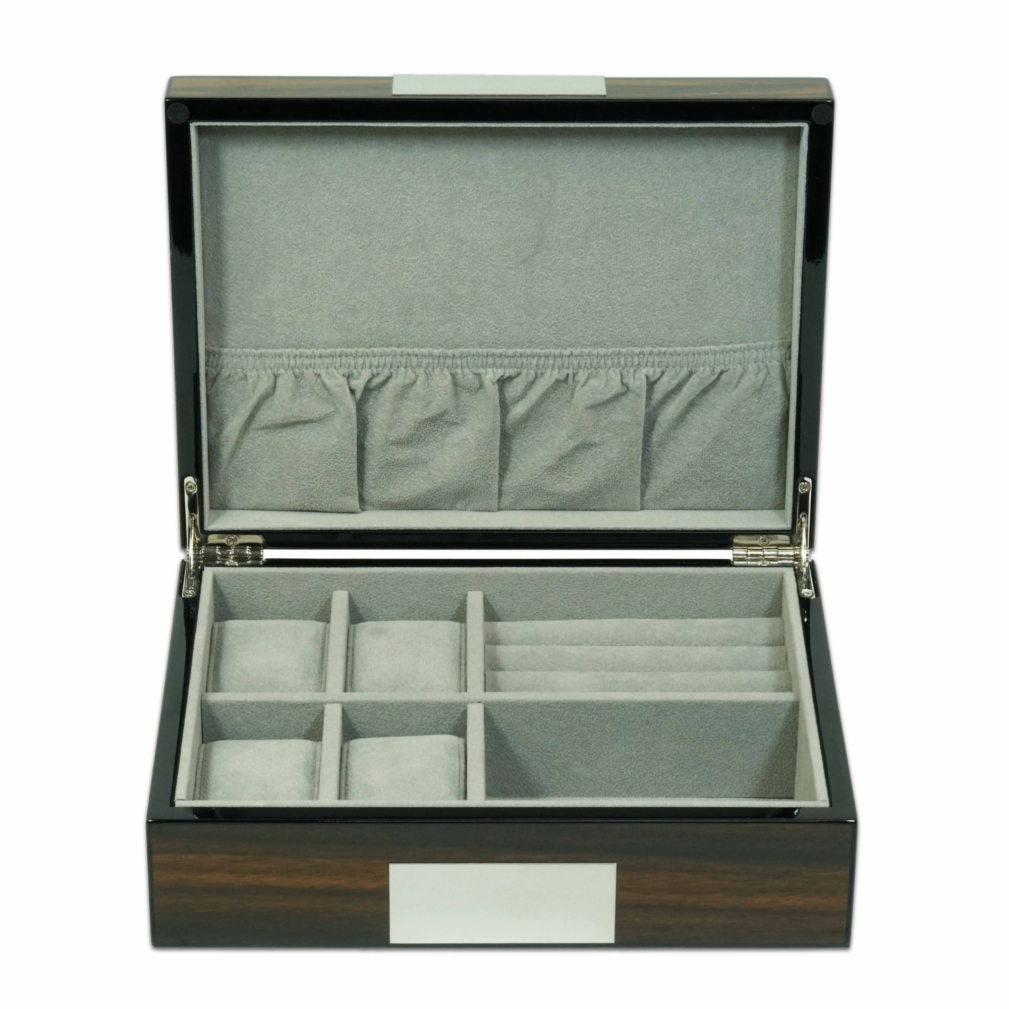 Seconds - Ebony Wooden Cufflink Watch Box