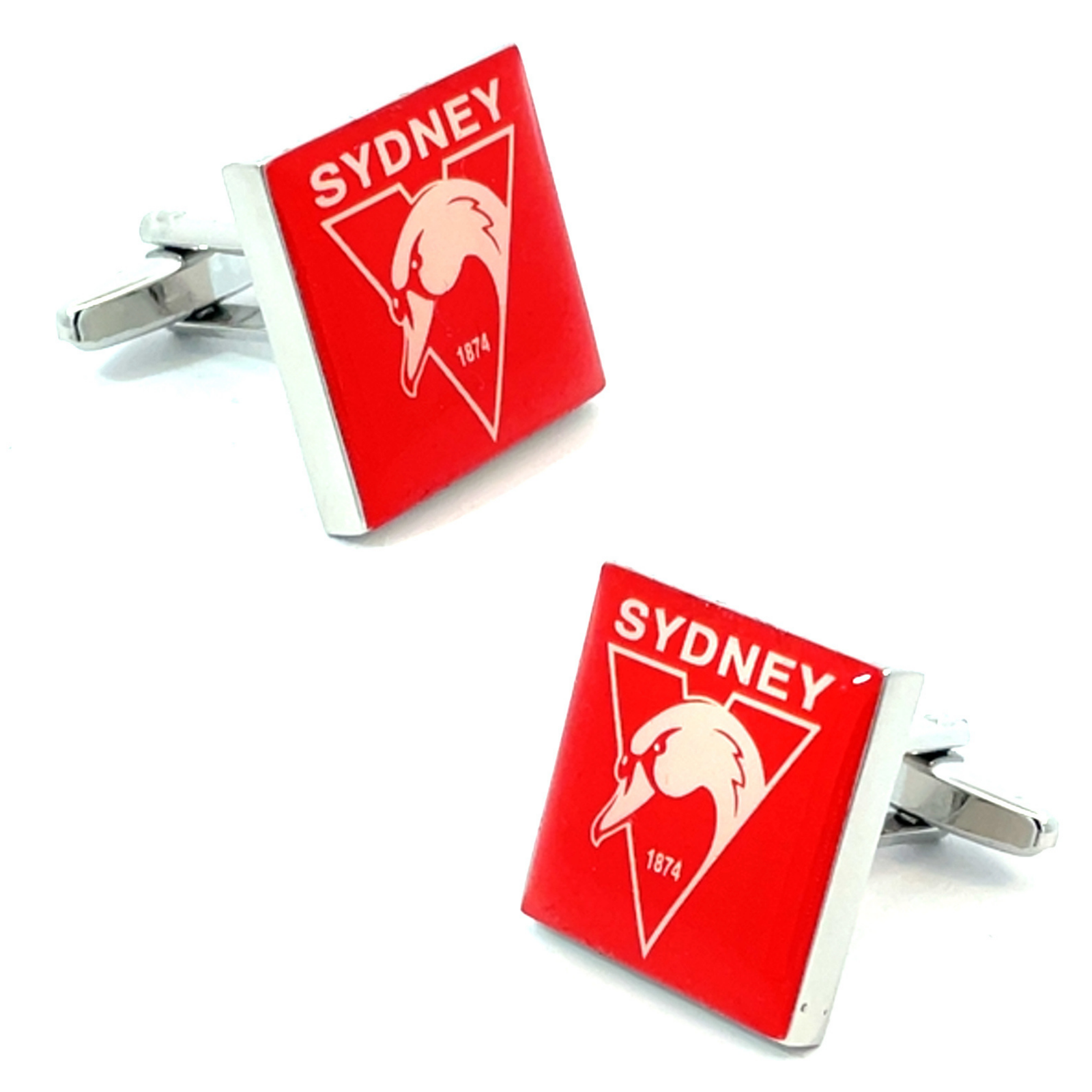 Colour Sydney Swans FC AFL Cufflinks