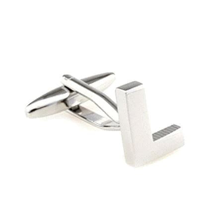 Silver Cut Out Initial Letter Cufflinks Classic & Modern Cufflinks Clinks Australia 