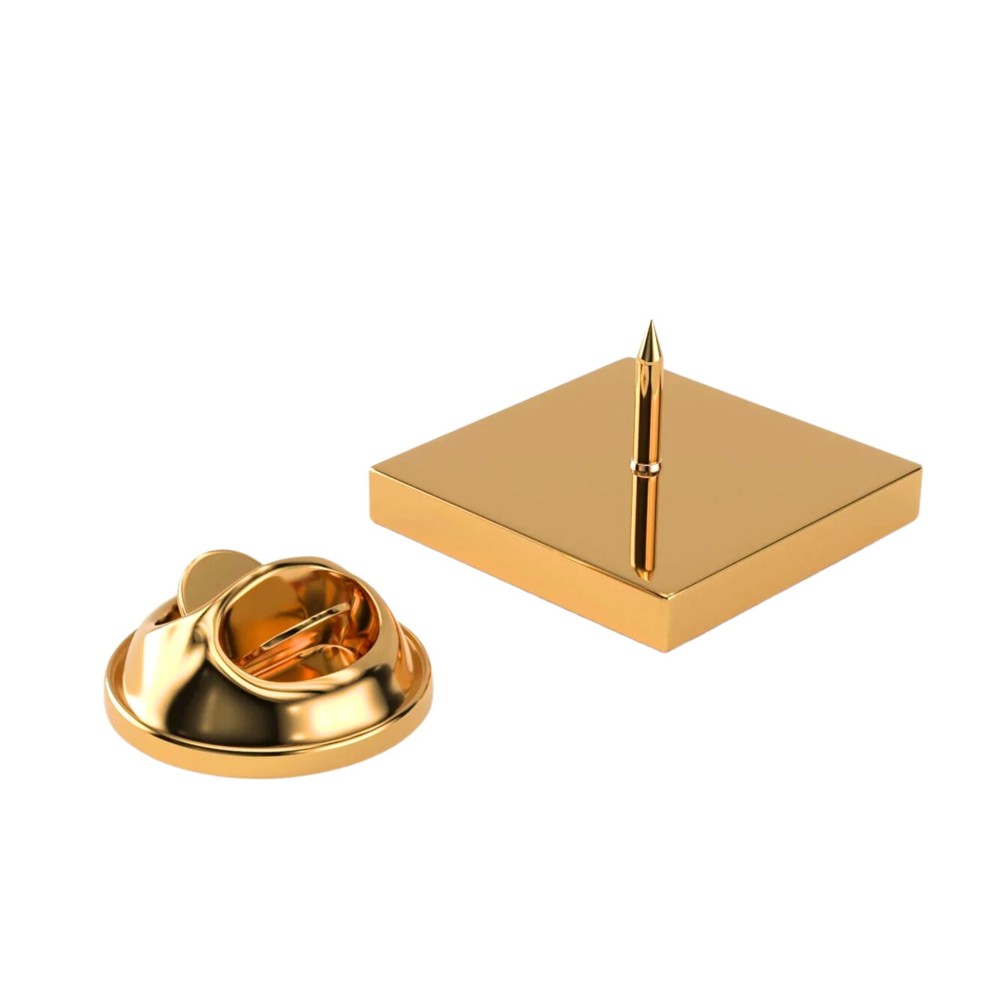 Square Gold Engravable Lapel Pin Lapel Pin Clinks 