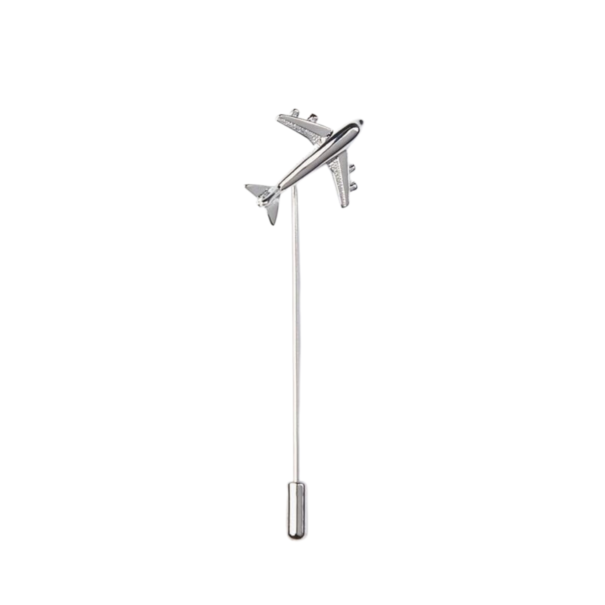 Airplane Lapel Stick Pin in Silver