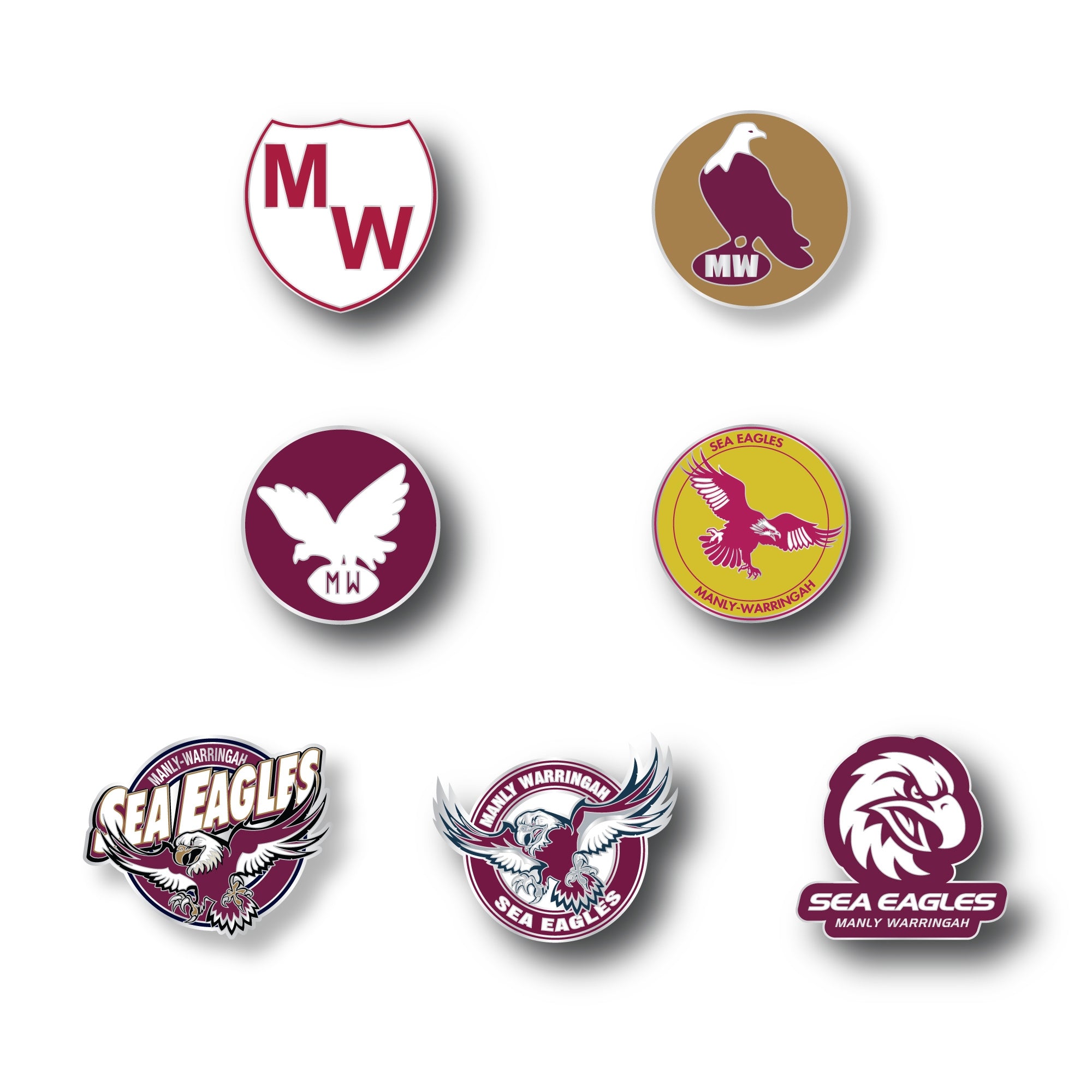 Manly-Warringah Sea Eagles Logo NRL Pin Set- Clinks.com