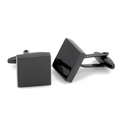 Shiny Black Square Cufflinks